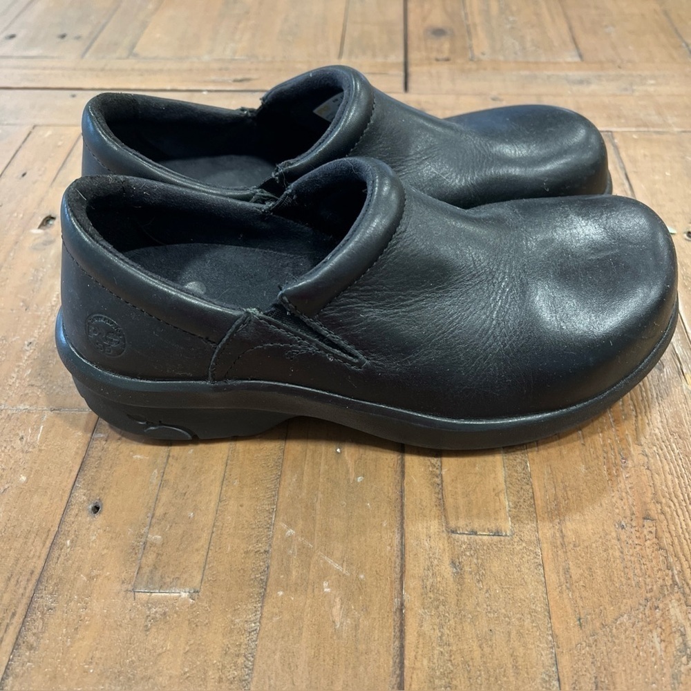 Timberland PRO Shoes Womens 8 M Newbury Safety Toe Slip On Clogs work shoe Black